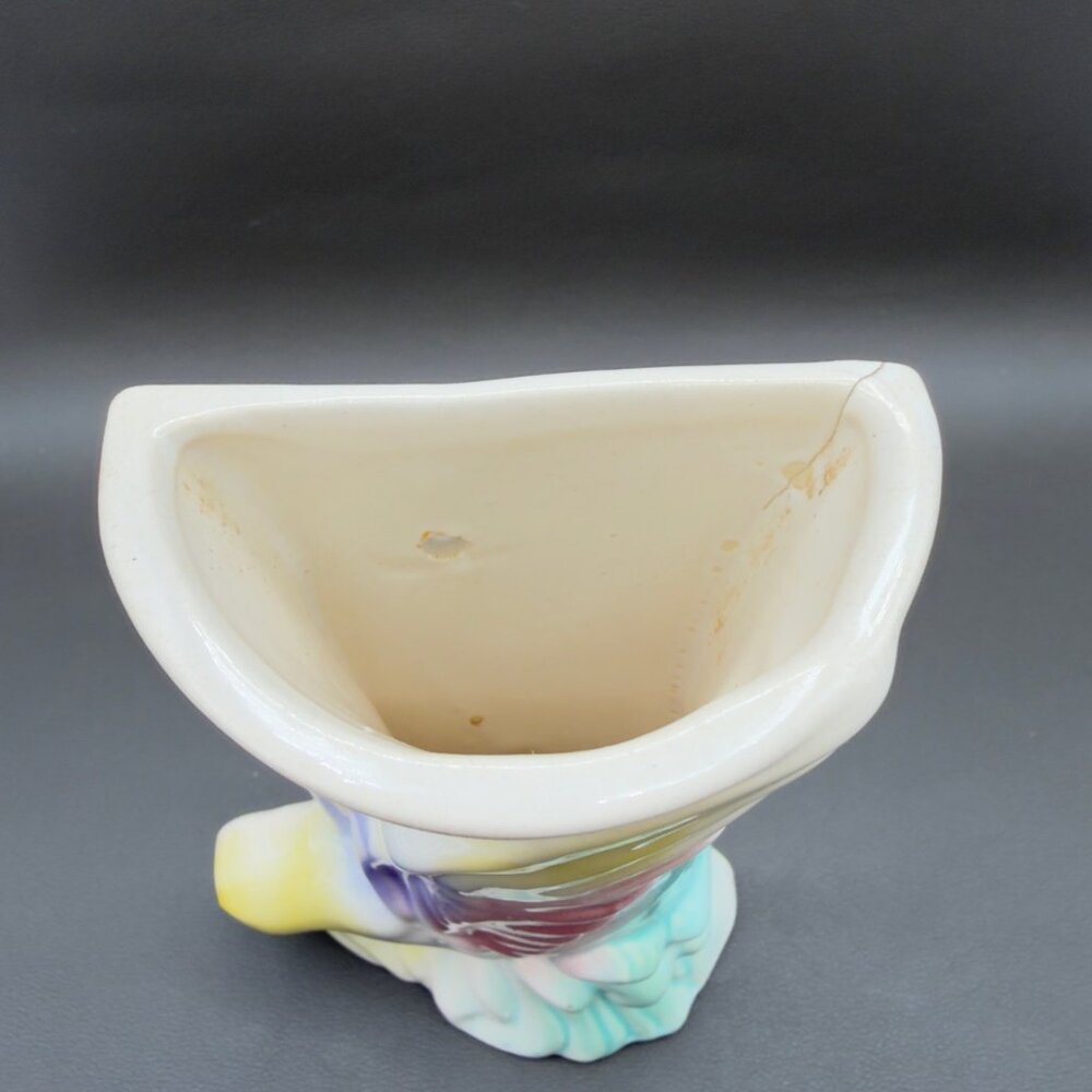 Vintage Wall Pockets Vase Planter Morton Art Pottery Bird of Paradise Pastels - Picture 16 of 16